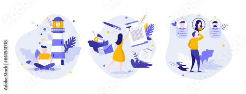 Set of business characters vector illustration