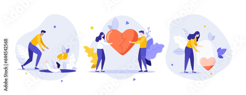 Set of business characters vector illustration