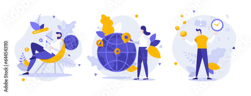 Set of business characters vector illustration