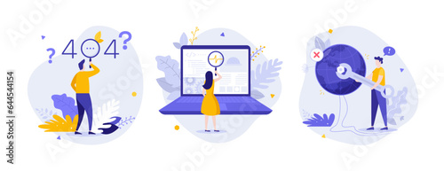 Set of business characters vector illustration