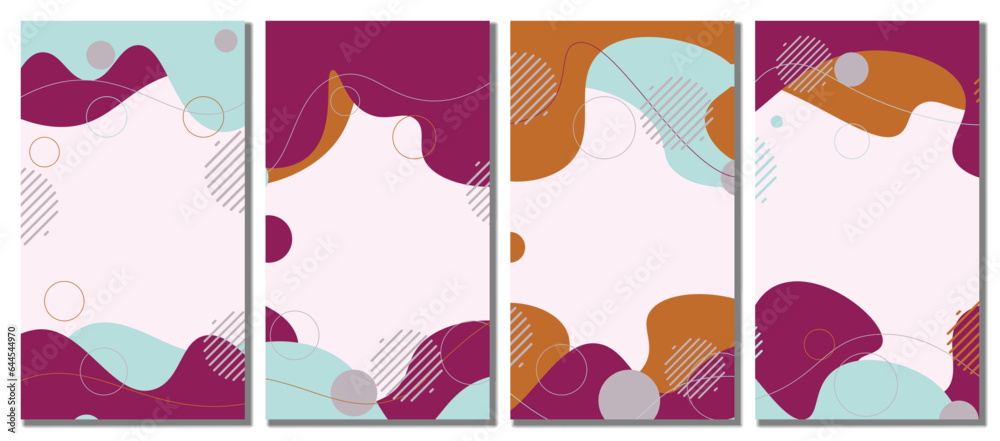 Abstract colorful template set background.
