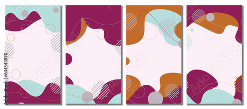 Abstract colorful template set background. © Threecorint