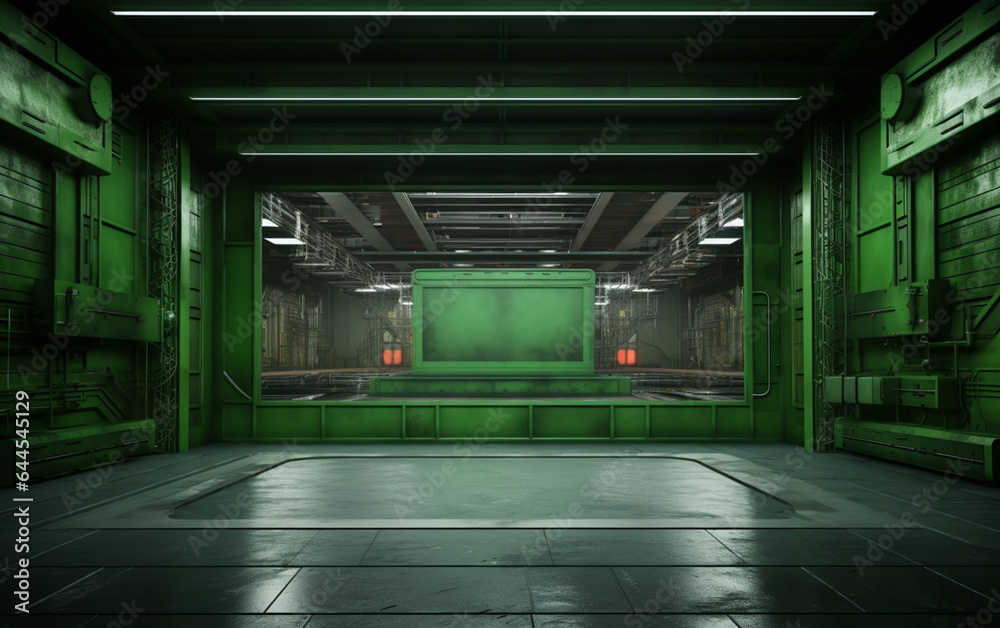 Industrial TV show backdrop. Ideal for virtual tracking system sets. 3D rendering