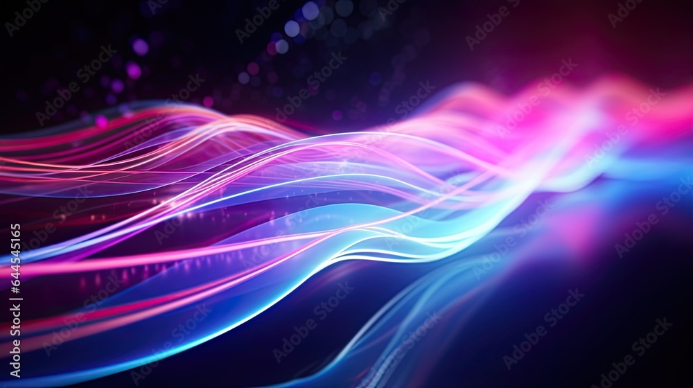 custom made wallpaper toronto digitalAbstract futuristic background with purple and blue glowing neon moving high speed wave lines and bokeh lights. Visualization of sound waves. Data transfer. Fantastic wallpaper gen by AI