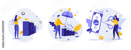 Set of business characters vector illustration