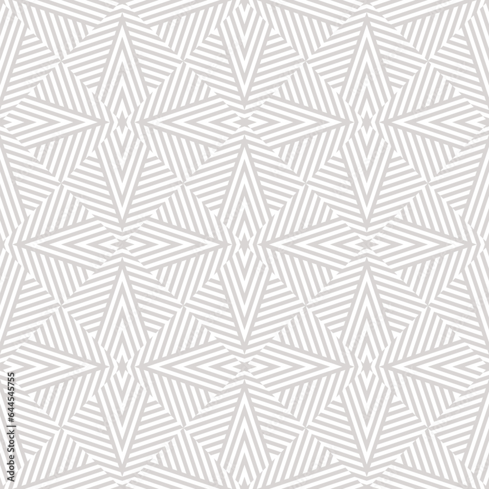 Vector geometric seamless pattern with stripes, broken lines, repeat tiles. Gray and white creative psychedelic design. Subtle optical art texture. Retro fashion background. Trendy funky geo pattern Vector geometric seamless pattern with stripes, broken lines, repeat tiles. Gray and white creative psychedelic design. Subtle optical art texture. Retro fashion background. Trendy funky geo pattern