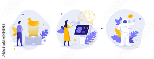 Set of business characters vector illustration