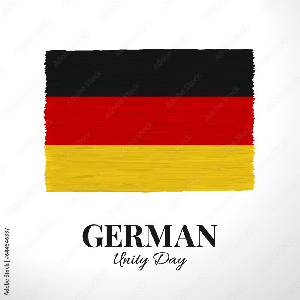 Obraz premium Vector Illustration of German Unity Day. Background with flag 