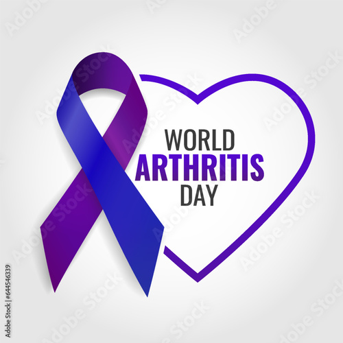Vector Illustration of World Arthritis Day. Ribbon
