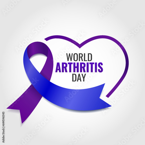 Vector Illustration of World Arthritis Day. Ribbon
