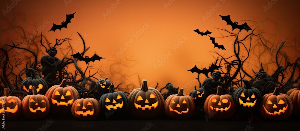 Happy halloween decorations card