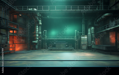 Industrial TV show backdrop. Ideal for virtual tracking system sets. 3D rendering  © MUS_GRAPHIC