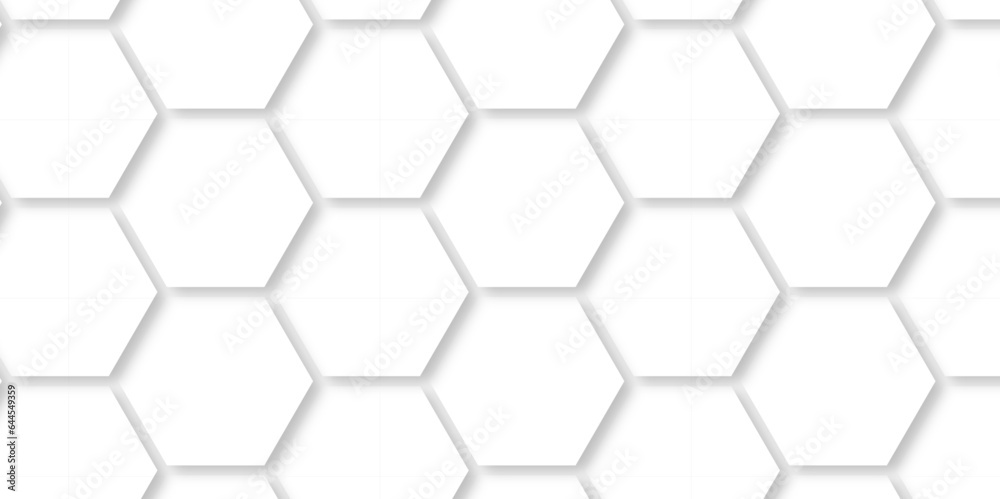 Seamless gromatric pattern of hexagons White Hexagonal Background. Luxury White Pattern. Vector Illustration. 3D Futuristic abstract honeycomb mosaic white background. geometric mesh cell texture. Seamless gromatric pattern of hexagons White Hexagonal Background. Luxury White Pattern. Vector Illustration. 3D Futuristic abstract honeycomb mosaic white background. geometric mesh cell texture.