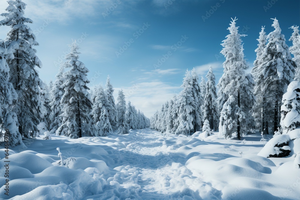 Highlands tough winter pine trees covered in a snowy scene Highlands tough winter pine trees covered in a snowy scene