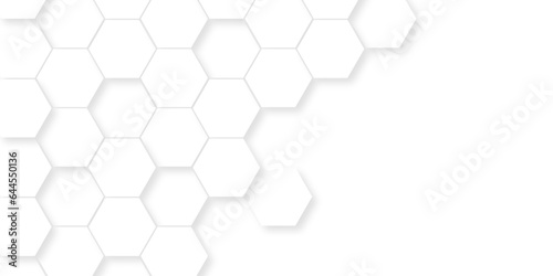 Seamless pattern with hexagons White Hexagonal Background. Luxury White Pattern. Vector Illustration. 3D Futuristic abstract honeycomb mosaic white background. geometric mesh cell texture.