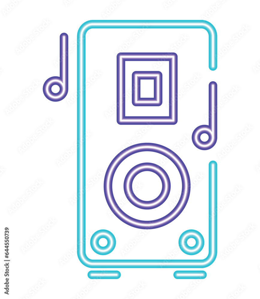 speaker music neon bright icon speaker music neon bright icon