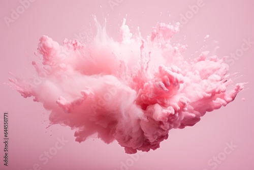 Pastel pink paint explosion minimalistic wallpaper. AI generated