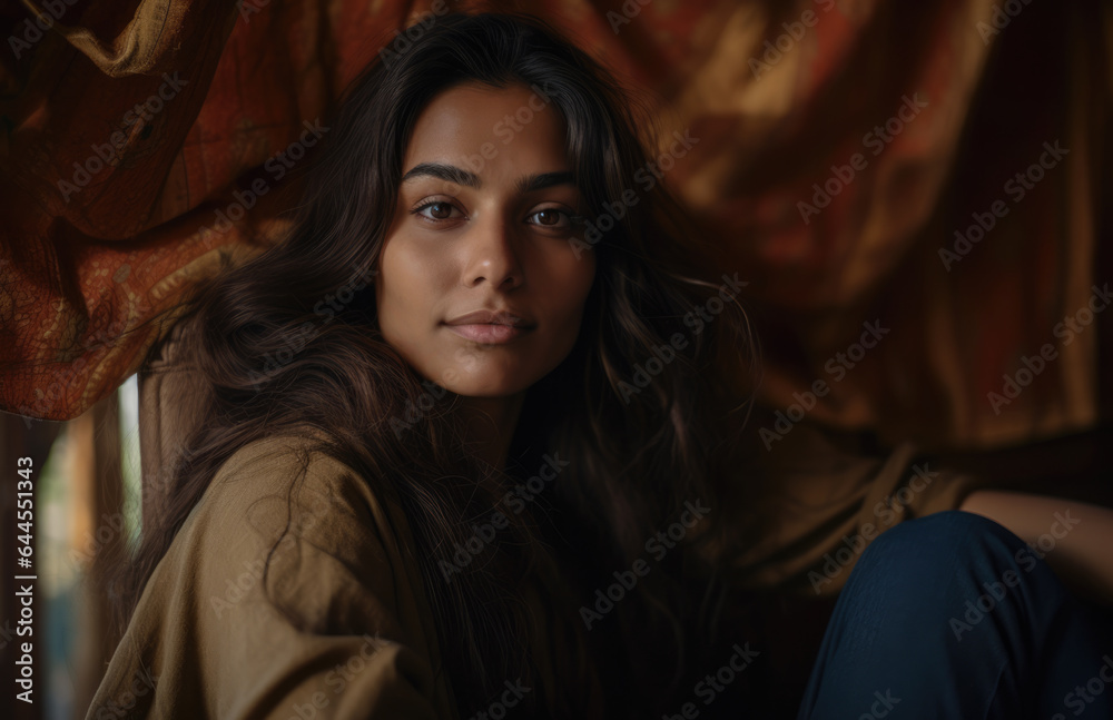 Naklejka premium Closeup of a young Indian woman
