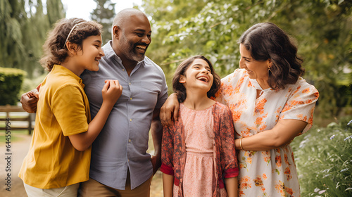 Heartwarming multicultural family commercial photography
