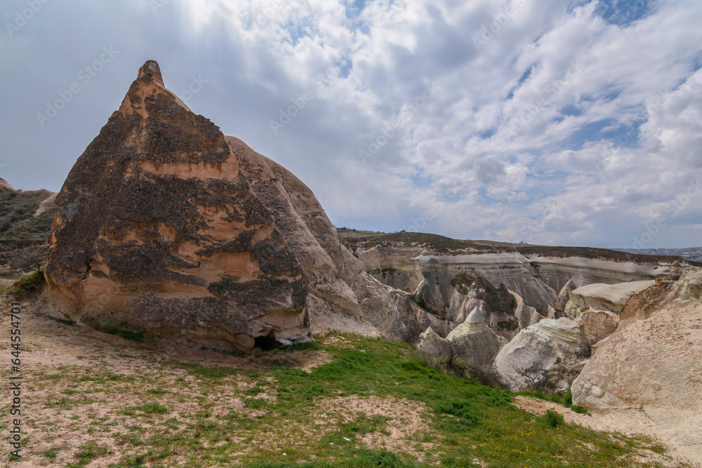 Giant rock and sand formations in touristic Cappadocia.Museum and fairy chimneys in Cappadocia, Turkey. Giant rock and sand formations in touristic Cappadocia.Museum and fairy chimneys in Cappadocia, Turkey.
