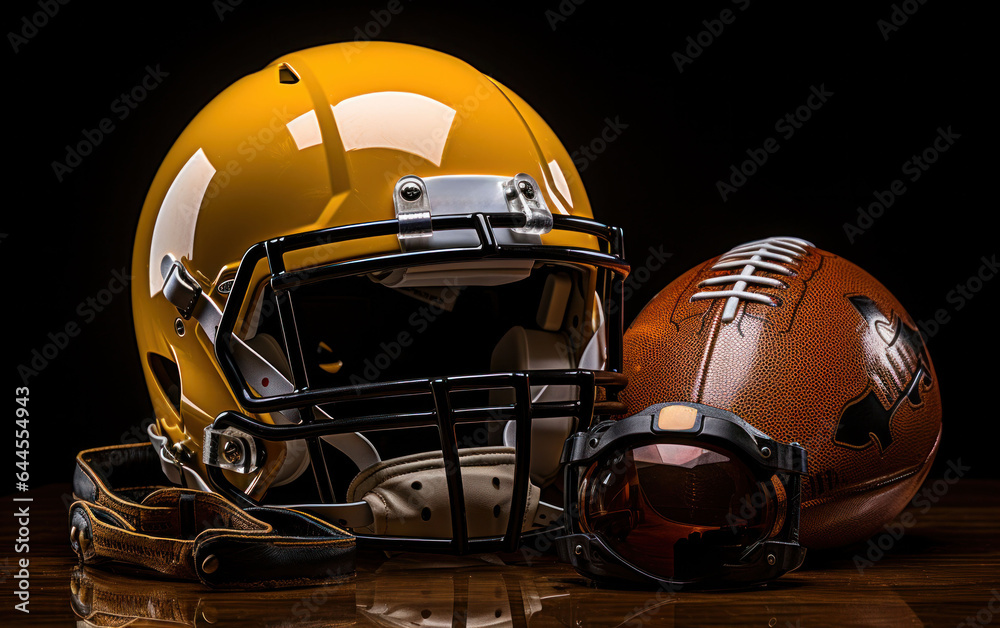 Fototapeta premium american football helmet on black background