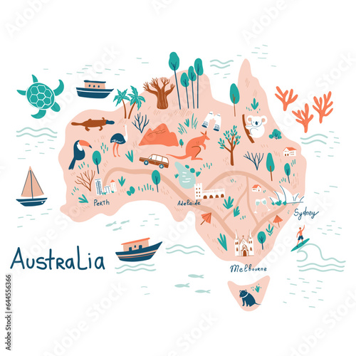 Australia Map Illustration