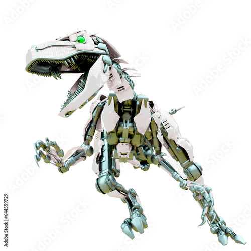 velociraptor robot in an agry attack