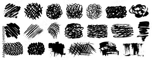 Set of grunge textures.Vector black paint, ink brush stroke, brush, line or texture. Dirty artistic design element, box, frame or background for text.