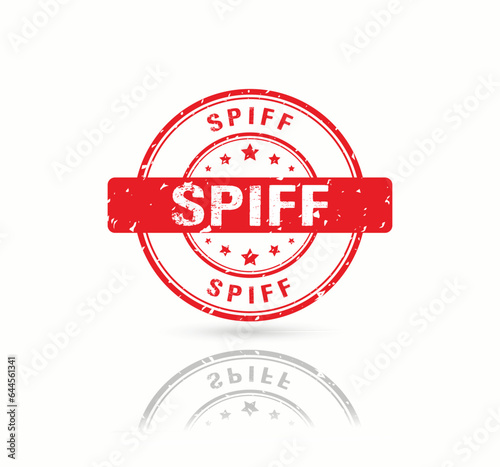 SPIFF stamp. SPIFF grunge rubber stamp on white background