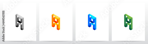 Transparent Isometric Hollow Frame Letter Logo Design A