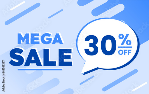 30% percent off mega sale blue banner