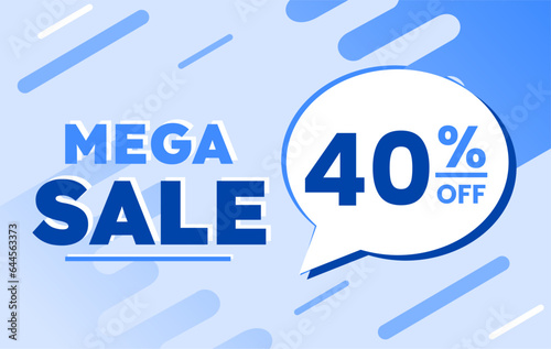 40% percent off mega sale blue banner