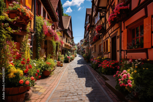 Colorfully old street in Europe 