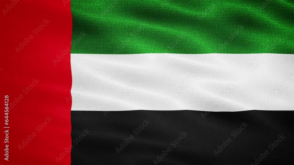 Natural Waving Fabric Texture Of United Arab Emirates National Flag Graphic Background, Seamless Loop Natural Waving Fabric Texture Of United Arab Emirates National Flag Graphic Background, Seamless Loop