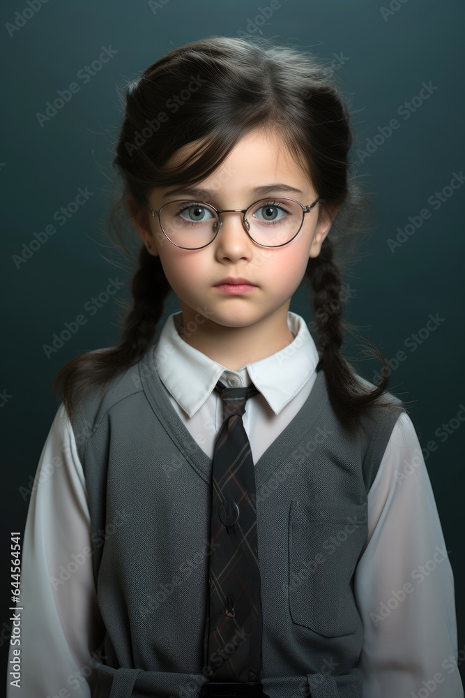 Little girl as a teacher. Generative AI Little girl as a teacher. Generative AI