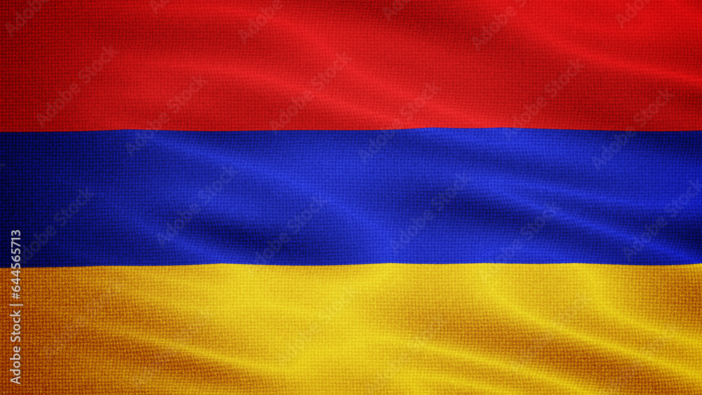 Waving Fabric Texture Of Armenia National Flag Graphic Background Waving Fabric Texture Of Armenia National Flag Graphic Background
