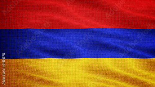 Waving Fabric Texture Of Armenia National Flag Graphic Background
