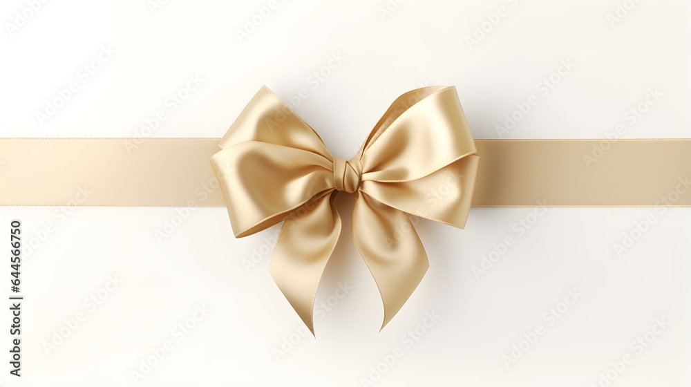 Beige Gift Ribbon with a Bow on a white Background. Festive Template for Holidays and Celebrations
Beige Gift Ribbon with a Bow on a white Background. Festive Template for Holidays and Celebrations