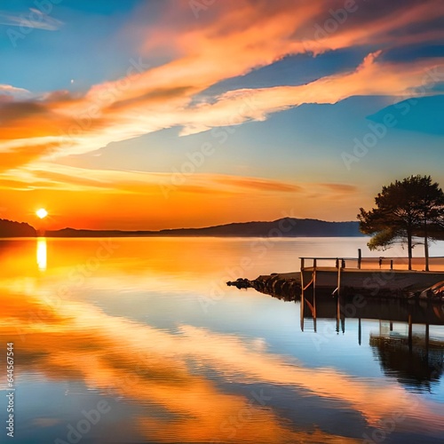 sunset over the lake © Matie v. Prondzinski