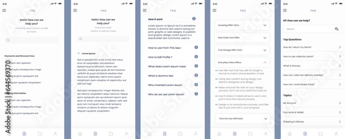 FAQ Frequently Asked Questions Info Screen App UI