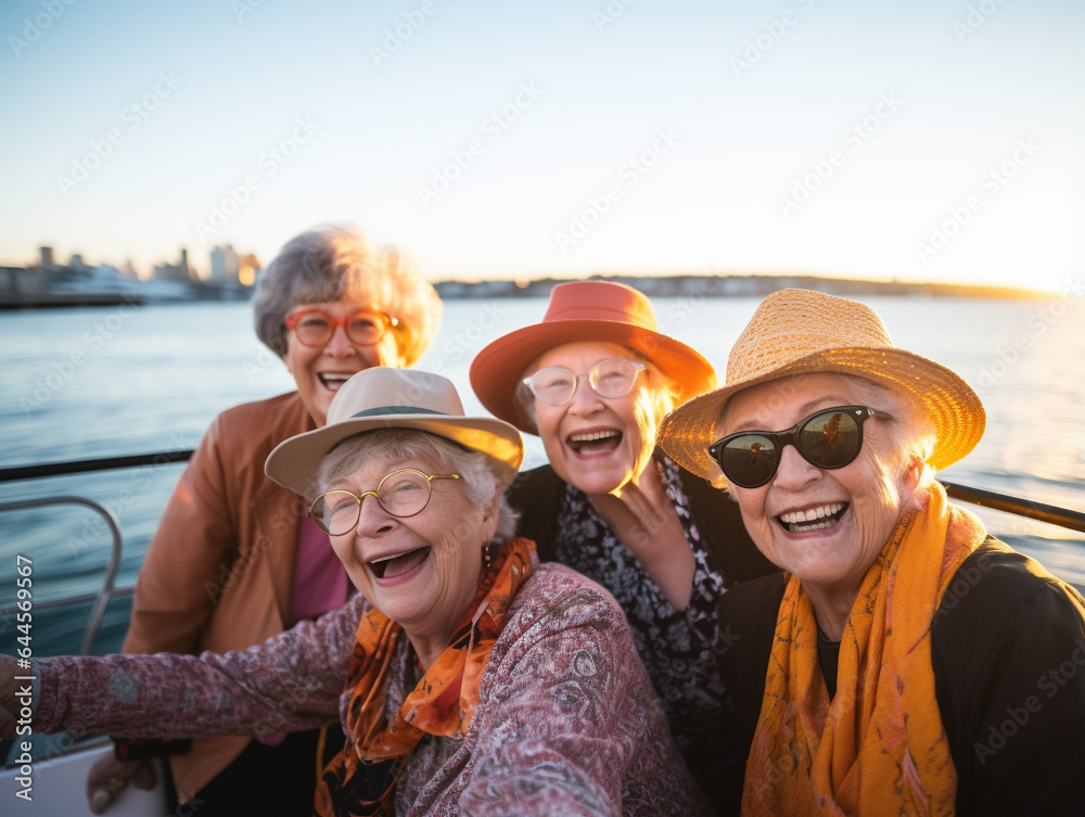 A Photo of Seniors Savoring a Sunset Cruise