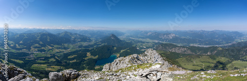 Scheffauer, Austria, Hiking Trail in Alps near Kufstein, Peak, Panorama with Inn and Wörgl photo