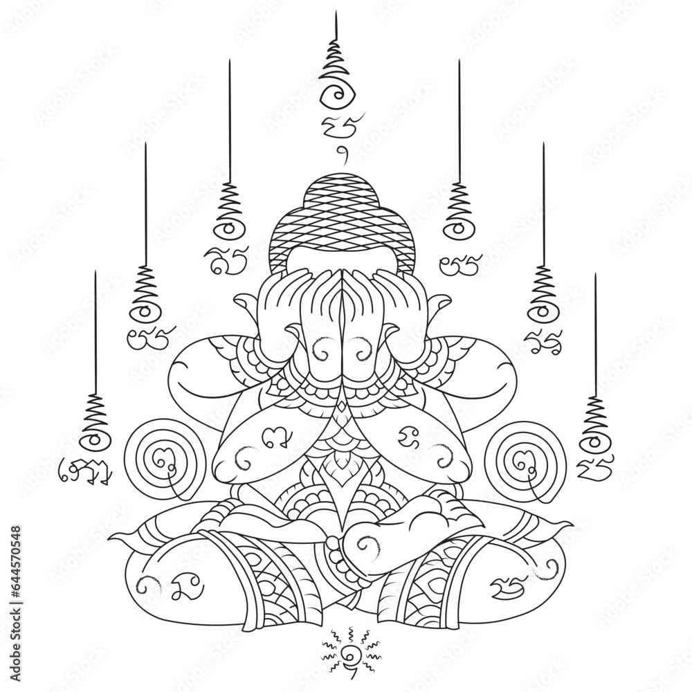Thai Ancient Traditional Tattoo Name In Thai Language Is Yant Phra thai-ancient-traditional-tattoo-name-in-thai-language-is-yant-phra