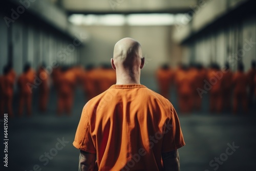 Fotografia A white man stands with his back in prison