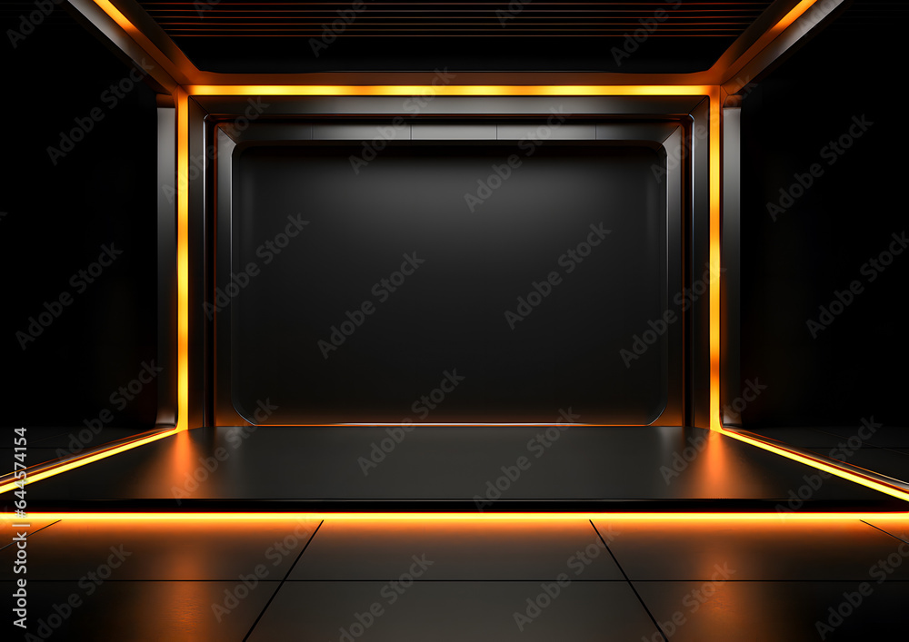 Modern Futuristic Yellow Neon Lights Background Modern Futuristic Yellow Neon Lights Background
