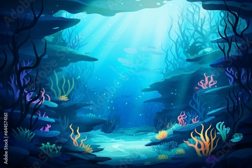 Under the sea background.Generative AI