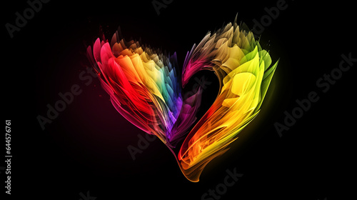 LGBT pride month concept illustration. rainbow heart and homosexual rainbow love