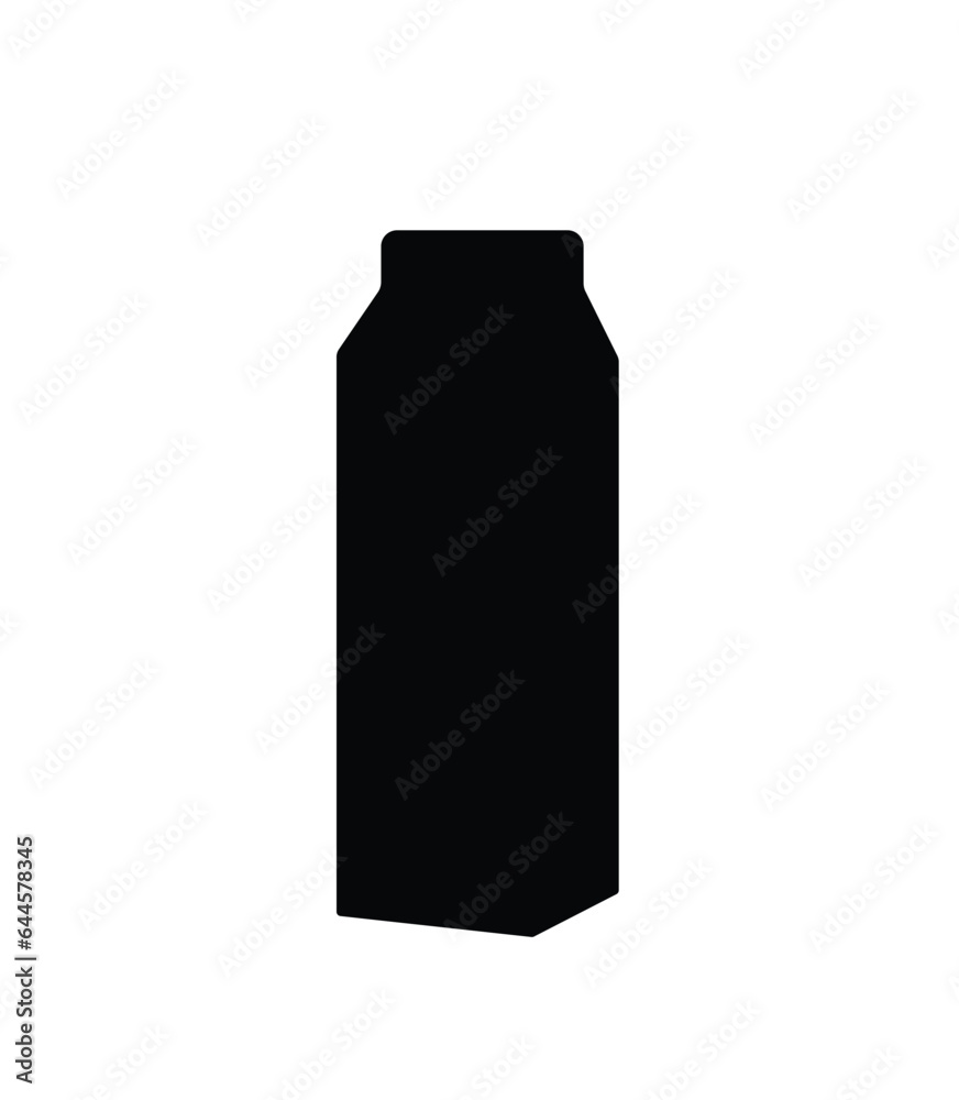 Milk carton boxe silhouette, dairy drink milk container packaging icon Milk carton boxe silhouette, dairy drink milk container packaging icon