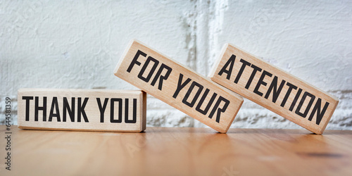 Wallpaper Mural Wooden cubes with the words Thank you for your attention. Beautiful background. Torontodigital.ca