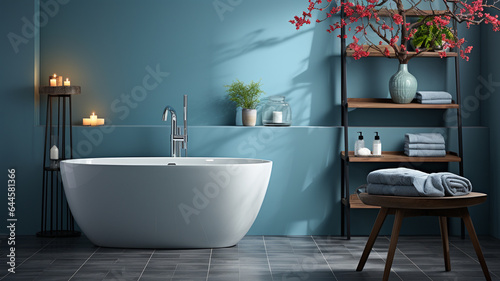 interior of modern bathroom with comfortable sink